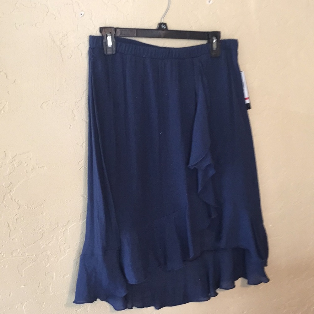 Navy blue ruffle skirt